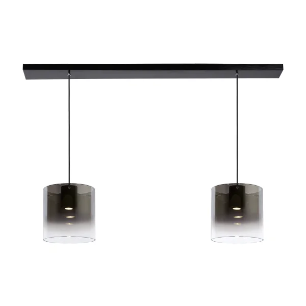 Lucide Owino - lampe suspendue - 100 x 20 x 150 cm - 2 x 5W LED dimmable inclus - fumé