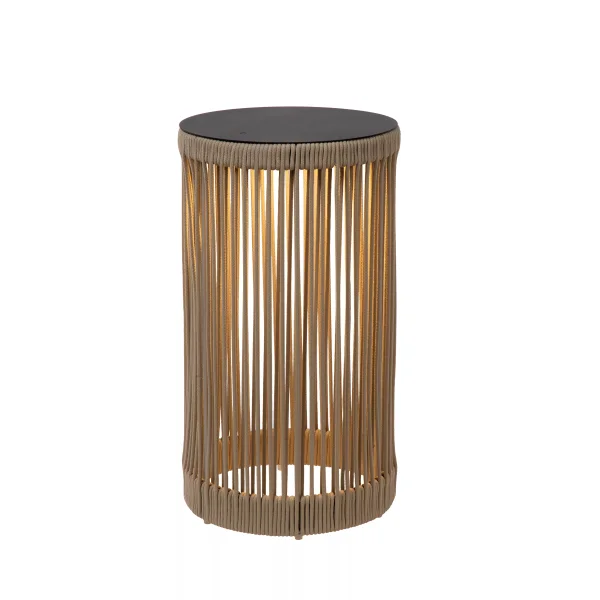 Lucide Pingi - lampadaire rechargeable - Ø 33,5 x 61,5 cm - 3 niveaux de gradation - IP44 - taupe