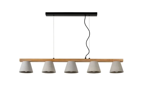 Lucide Possio - lampe suspendue - 110 x 15 x 130 cm - taupe, bois