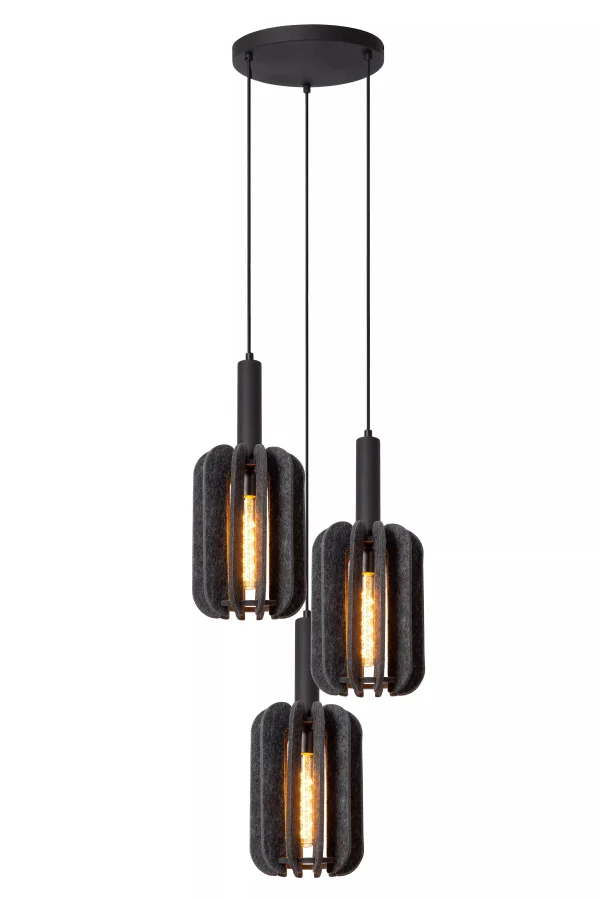 Lucide Rafal - lampe suspendue - Ø 50 x 183 cm - gris