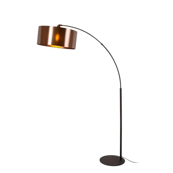 Lucide Rankos - lampe à arc - 185 cm - noir et brun rouille