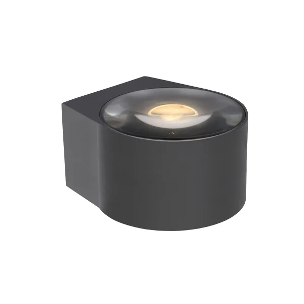 Lucide Rayen - spot mural salle de bain - 11 x 12 x 7,8 cm - 12W LED inclus - IP65 - noir
