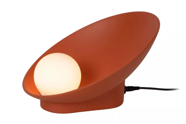 Lucide Raynell - lampe à poser - 23,5 x 26,2 x 15,3 cm - 6W LED dimmable inclus - terracotta