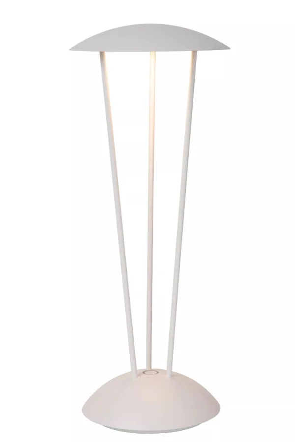 Lucide Renee - lampe de table rechargeable - Ø 12,3 x 31 cm - 2,2W dim to warm LED inclus - IP54 - blanc