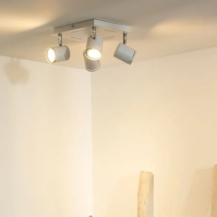Lucide Rilou - spot en saillie - 22 x 22 x 12 cm - 4 x 4,5W LED dimmable inclus - blanc