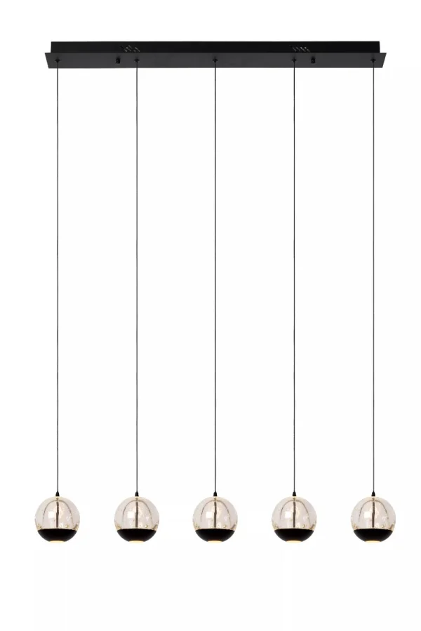 Lucide Sentubal 5L - lampe suspendue - 84 x 10 x 150 cm - 5 x 5,3W LED inclus - noir