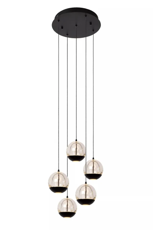 Lucide Sentubal 5L - lampe suspendue - Ø 31 x 150 cm - 5 x 5,2W LED inclus - noir