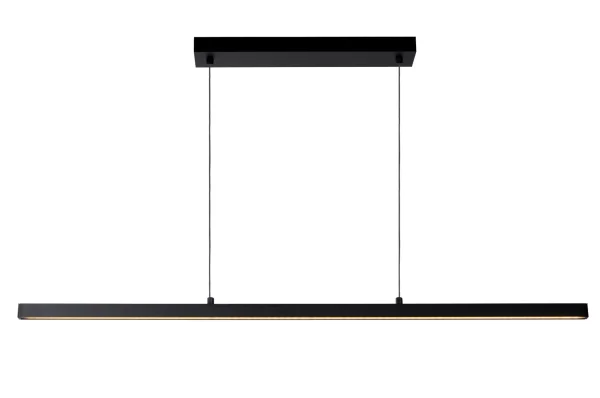 Lucide Sigma - lampe suspendue - 118,5 cm x 8,2 cm x 150 cm - 30W LED dimmable inclus - Noir