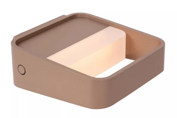 Lucide Silvi - applique murale rechargeable - 13 x 13,5 x 5 cm - 3,7W LED dimmable inclus - brun rouille