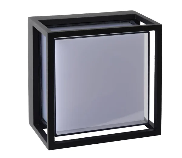 Lucide Singa Led - applique murale extérieure - 17 x 17 x 10 cm - 9,6W LED inclus - IP54 - noir