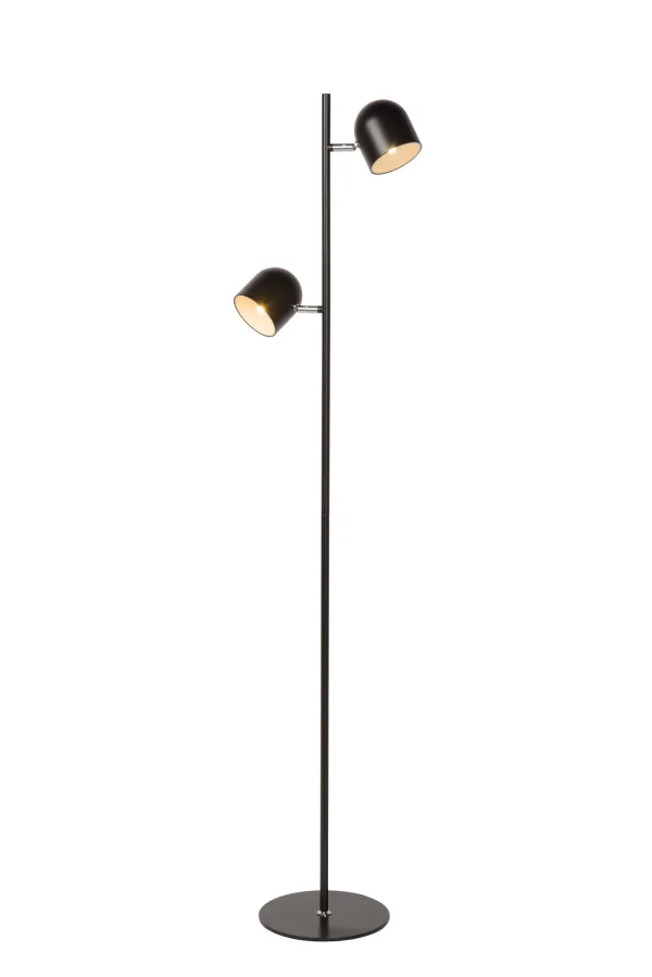 Lucide Skanska - lampadaire - 32 x 23 x 141 cm - 2 x 5W LED dimmable inclus - noir