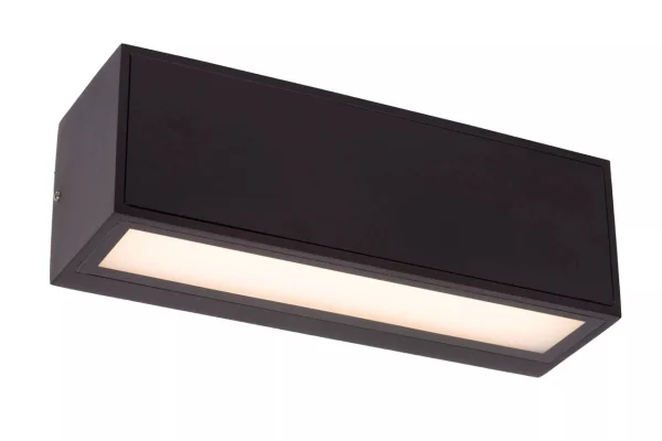 Lucide Sutton - Applique d'extérieur avec capteur solaire jour/nuit - 25,8 x 8,6 x 8,6 cm - 2W dimmable LED inclus - IP54 - noir