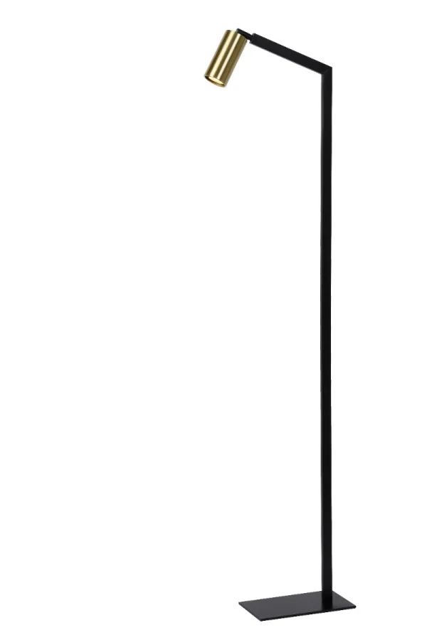 Lucide Sybil - lampadaire - 40 x 15 x 148,5 cm - noir et or mat/laiton