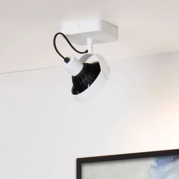 Lucide Tala LED - spot en saillie 1L - 12 x 12 x 20 cm - 12W LED dimmable inclus - blanc