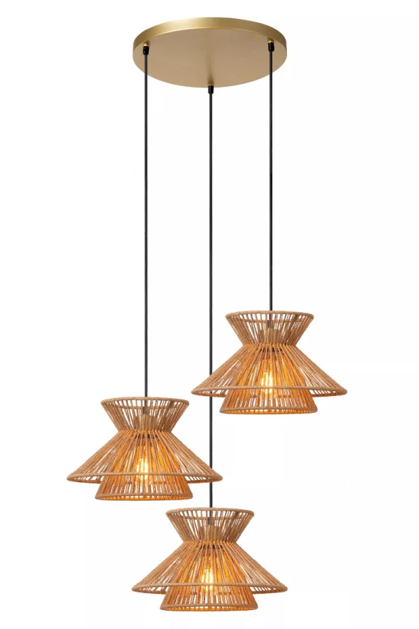 Lucide Tasman - lampe suspendue - 60,9 x 57 x 150 cm - naturel