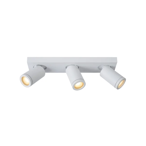 Lucide Taylor - spot en saillie 3L - 38 x 10 x 12,5 cm - 3 x 5W LED dimmable inclus - dim to warm - IP44 - blanc