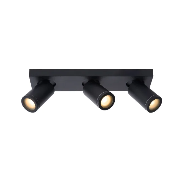 Lucide Taylor - spot en saillie 3L - 38 x 10 x 12,5 cm - 3 x 5W LED dimmable inclus - dim to warm - IP44 - noir