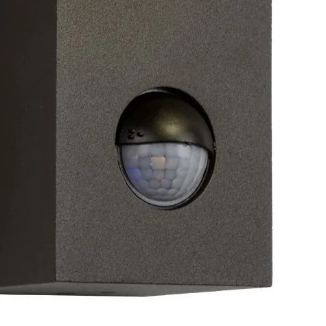 Lucide Texas - Applique d'extérieur avec détecteur de mouvement - 6 x 15 x 12 cm - 6W LED inclus - IP54 - anthracite