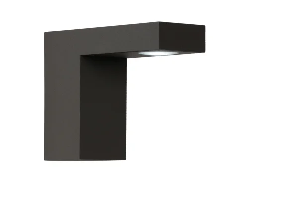 Lucide Texas - applique murale extérieure - 6 x 15 x 12 cm - 6W LED inclus - IP54 - anthracite