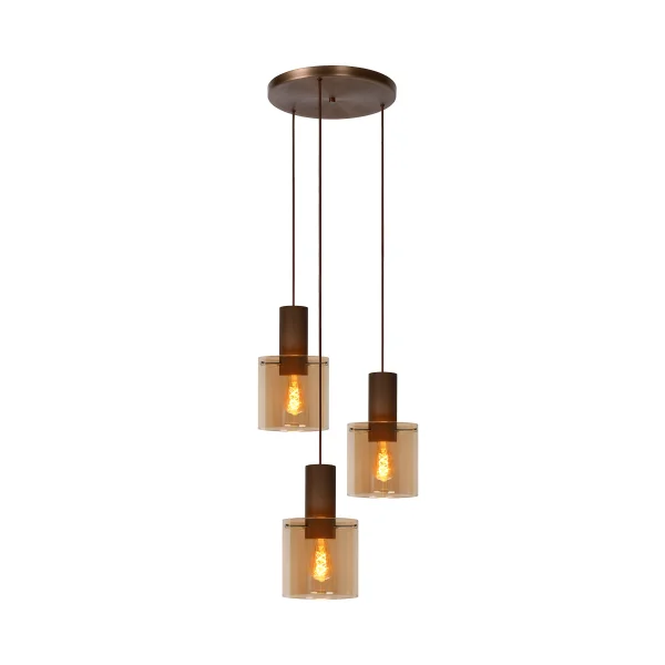 Lucide Toledo - lampe suspendue - Ø 50 x 165 cm - ambre