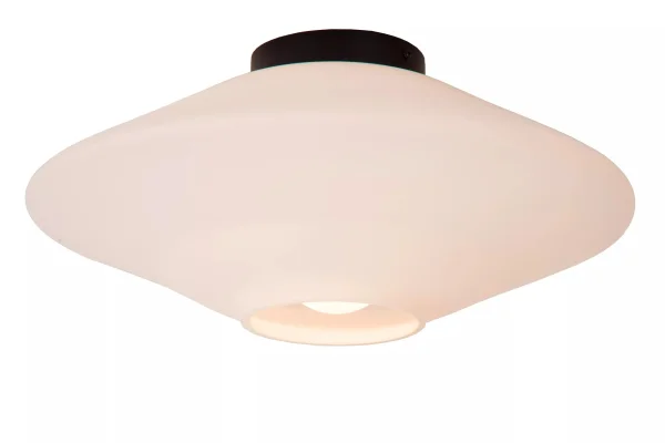 Lucide Trevor - plafonnier - Ø 42 x 19 cm - noir et opale