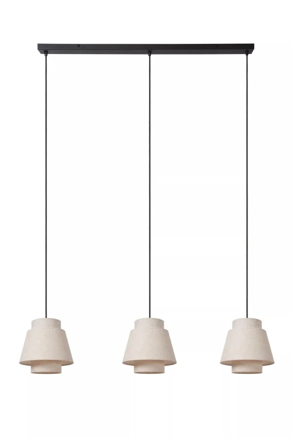 Lucide Tribute 3L - lampe suspendue - 120 x 25 x 150 cm - beige