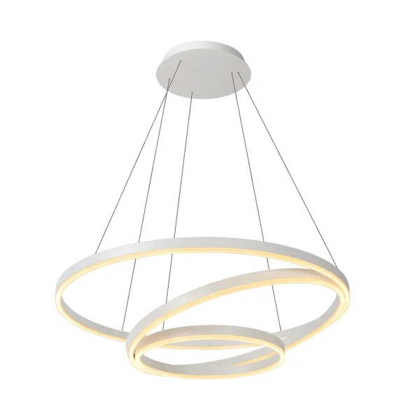 Lucide Triniti - lampe suspendue - Ø 80 x 135 cm - 136W LED dimmable inclus - blanc