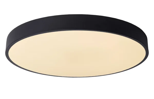 Lucide Unar - plafonnier - Ø 50 x 5 cm - 36W LED dimmable inclus - 3 niveaux de dimmer - noir