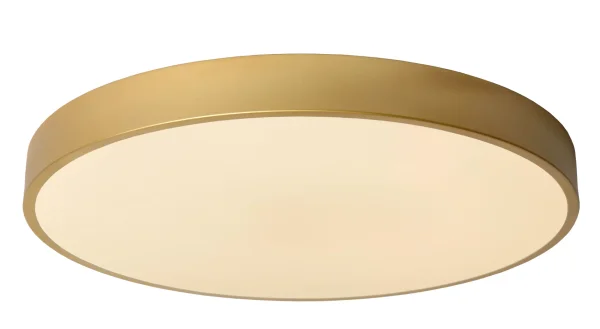 Lucide Unar - plafonnier - Ø 50 x 5 cm - 36W LED dimmable inclus - 3 niveaux de dimmer - or mat