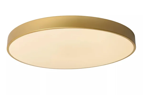 Lucide Unar - plafonnier - Ø 60 x 5 cm - 60W LED dimmable inclus - 3 niveaux de dimmer - or mat