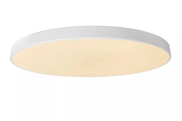 Lucide Unar - plafonnier - Ø 80 x 5 cm - 80W LED dimmable inclus - 3 niveaux de dimmer - blanc