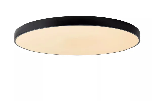 Lucide Unar - plafonnier - Ø 80 x 5 cm - 80W LED dimmable inclus - 3 niveaux de dimmer - noir