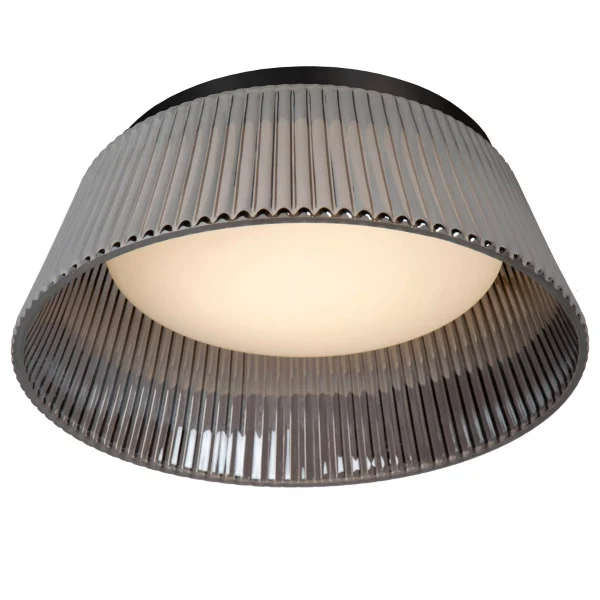 Lucide Vixi - plafonnier - Ø 35 x 17,5 cm - 17,6W LED dimmable inclus - fumé