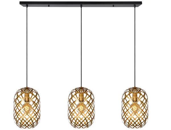 Lucide Wolfram - lampe suspendue - 127 x 25 x 150 cm - or mat