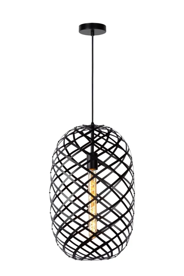 Lucide Wolfram - lampe suspendue - Ø 32 x 180 cm - noir