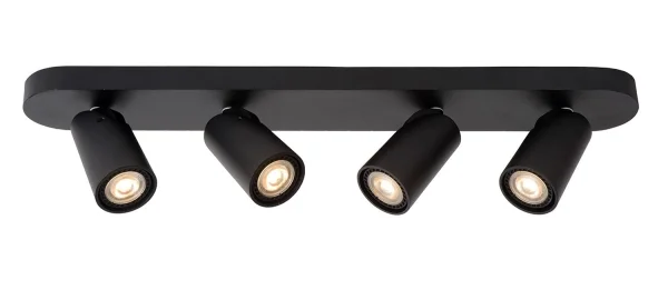 Lucide Xyrus 4 - spot en saillie - 60 x 9 x 12,5 cm - 4 x 5W LED dimmable inclus - noir