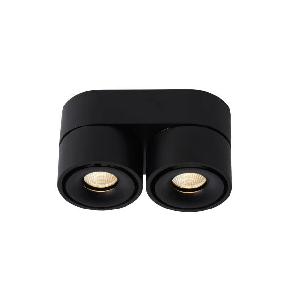 Lucide Yumiko - spot en saillie 2L - 16,1 x 7,8 x 8,2 cm - 2 x 8W LED dimmable inclus - noir