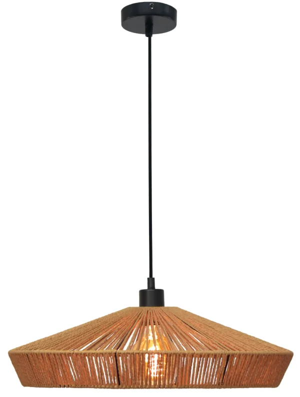 Lucide Yunkai - lampe suspendue - Ø 50 x 145 cm - rotin