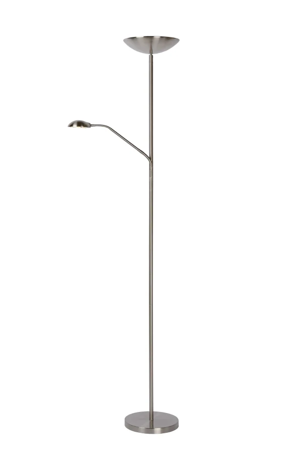 Lucide Zenith - lampadaire avec liseuse - Ø 25,4 x 180 cm - 20W + 4W LED inclus - chrome mat