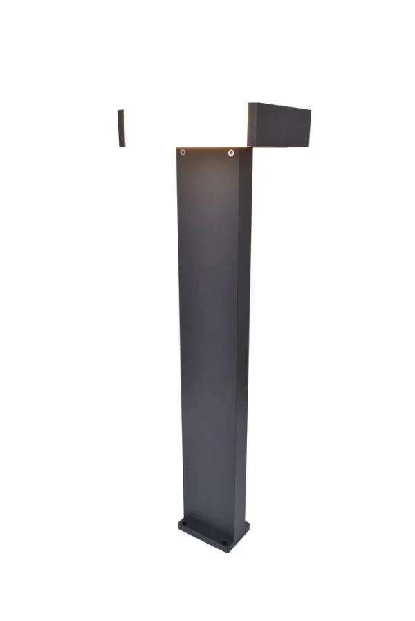 Lutec Conroy - lampe de jardin - 22,5 x 15,5 x 71,5 cm - 17,8W LED inclus - IP44 - anthracite