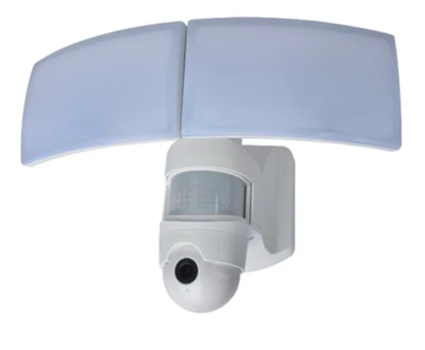 Lutec Libra - applique murale extérieure avec détecteur de mouvement et caméra - smart lighting - Lutec Connect - 20,2 x 30,9 x 22,7 cm - 36W LED inclus - IP44 - blanc satiné