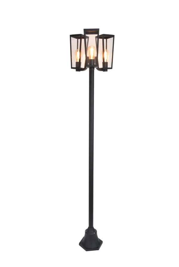 Lutec Pine - lampadaire - 35,3 x 35,3 x 198,6 cm - IP44 - noir