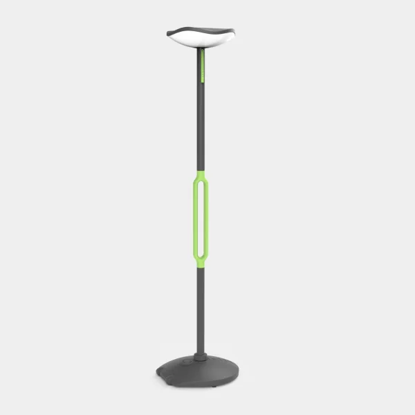 Lutec Poppy - lampadaire solaire avec haut-parleur bluetooth - 8W LED inclus - IP44 - gris et vert