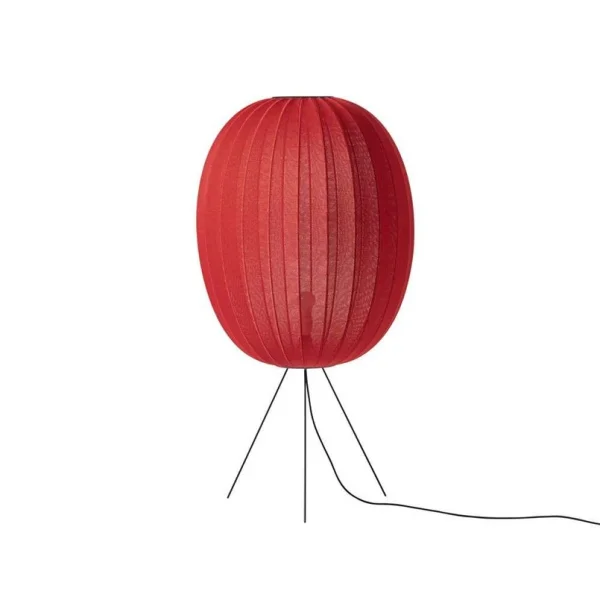 Made By Hand - Knit-Wit 65 High Oval lampe sur pied rouge, 130 cm
