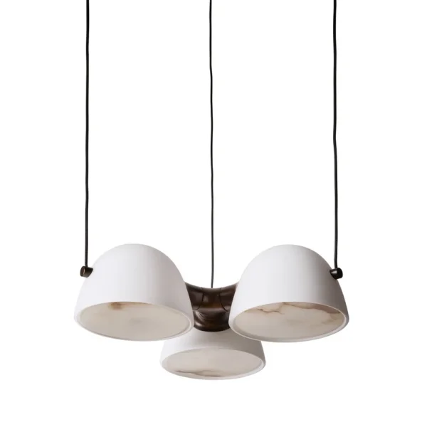 Made By Hand - Suspension Fuse Triple, laiton, verre Fabriquée à la main