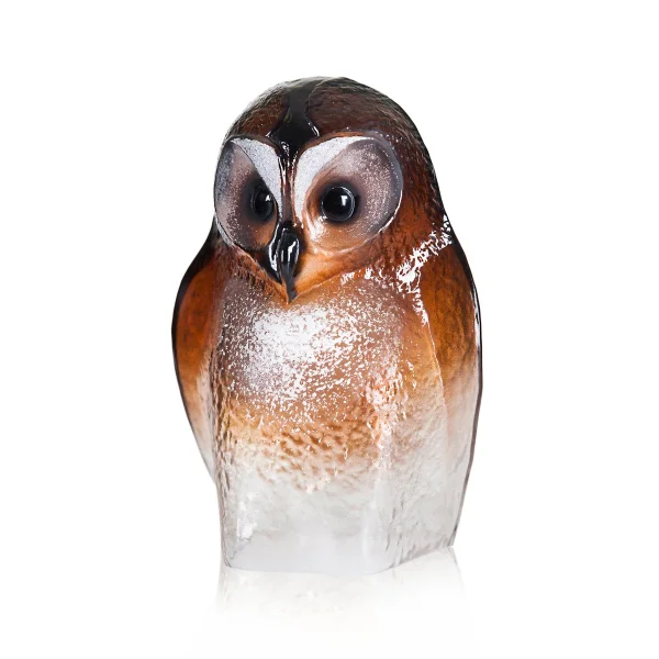 Målerås Glasbruk Sculpture de verre Safari hibou Grand