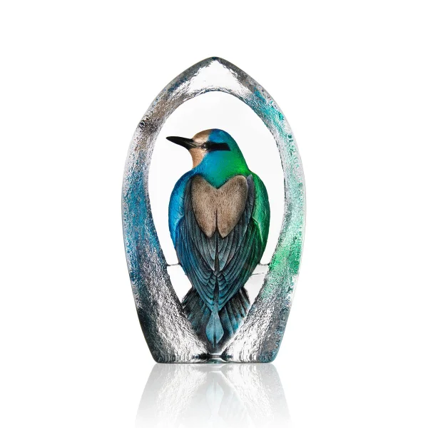 Målerås Glasbruk Sculpture en verre Wildlife Colorina Ltd Ed 27 cm Bleu