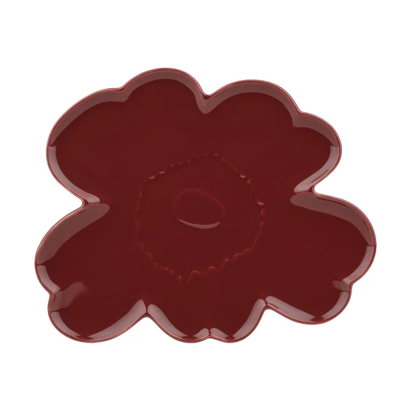 Marimekko Assiette Unikko Shape 32 cm Bordeaux
