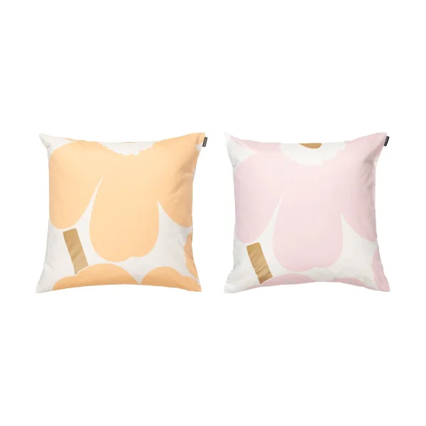 Marimekko Housse de coussin Unikko 50x50 cm 2 pièces White-Light pink-apricot