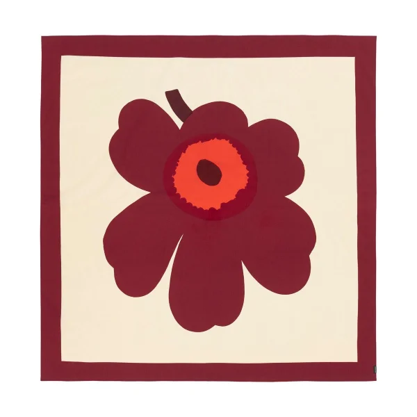 Marimekko Nappe Unikko 140x140 cm Vanille-bordeaux-rouge